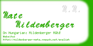 mate mildenberger business card