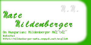 mate mildenberger business card